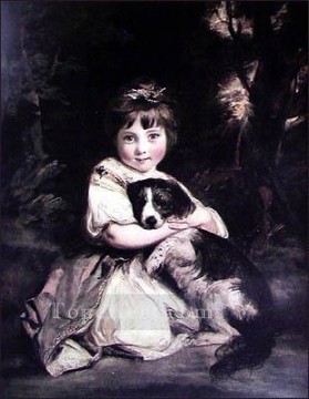 Joshua Reynolds Painting - Love me love my dog Joshua Reynolds
